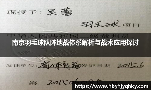 南京羽毛球队阵地战体系解析与战术应用探讨